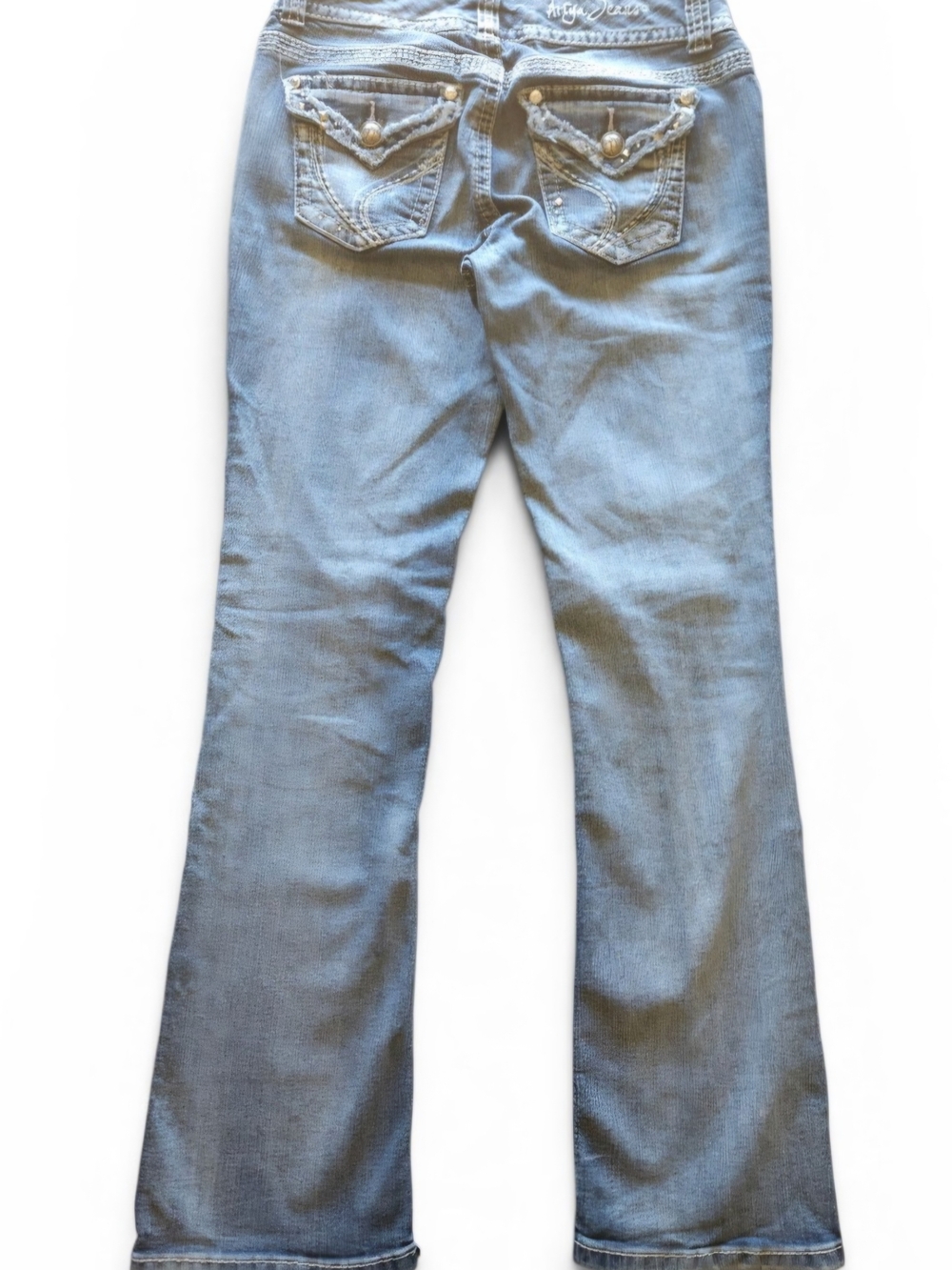 Ariya Light Blue Flare Jeans with Embellished Back Pockets